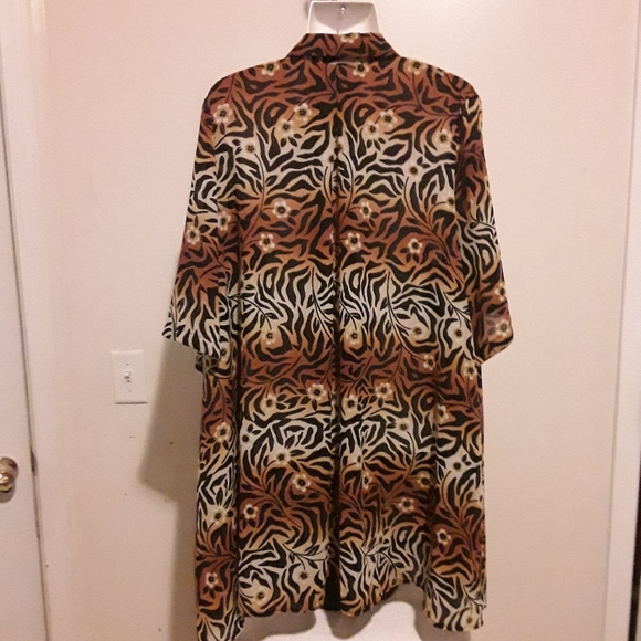 LADY GOTTEX BLACK, ORANGE AND WHITE DRESS TOP - Picture 5 of 8